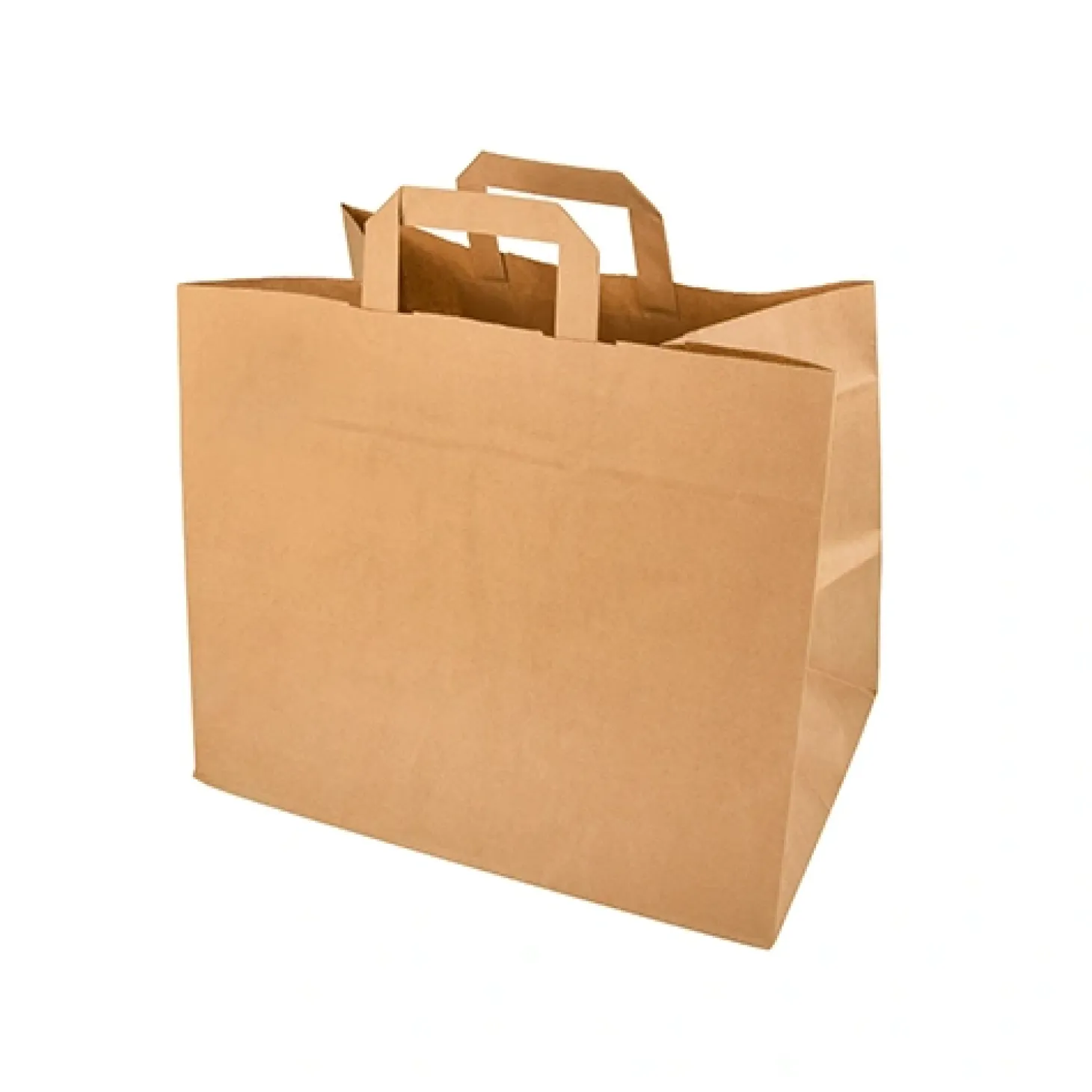 PAPSTAR Tragetaschen, Papier 27 cm x 32 cm x 21,5 cm braun mit Tragegriff