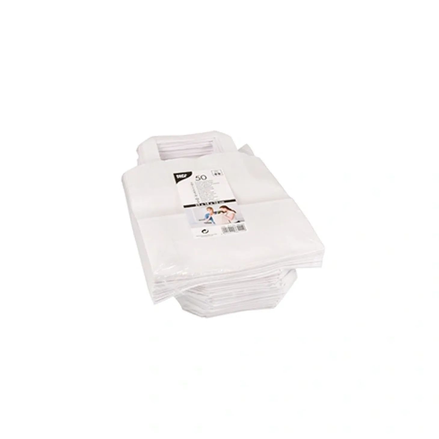 PAPSTAR Tragetaschen, Papier 22 cm x 18 cm x 10 cm weiß mit Tragegriff