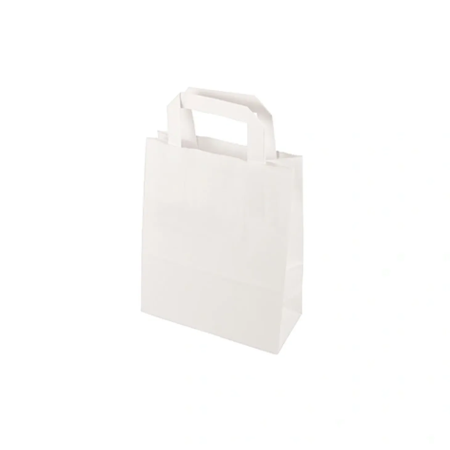 PAPSTAR Tragetaschen, Papier 22 cm x 18 cm x 10 cm weiß mit Tragegriff