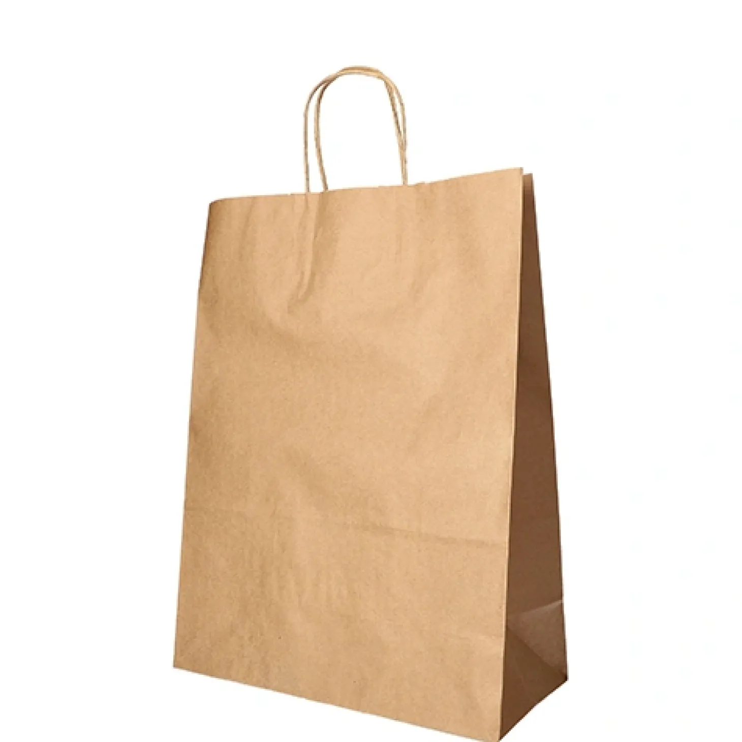 PAPSTAR Tragetaschen, Papier 35 cm x 26 cm x 12 cm braun mit gedrehtem Tragegriff