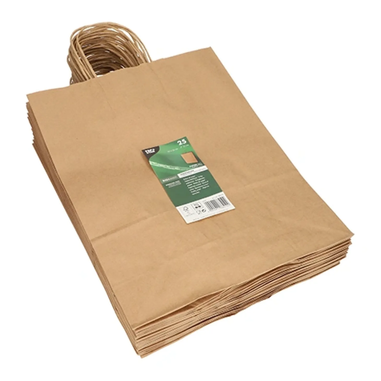 PAPSTAR Tragetaschen, Papier 35 cm x 26 cm x 12 cm braun mit gedrehtem Tragegriff