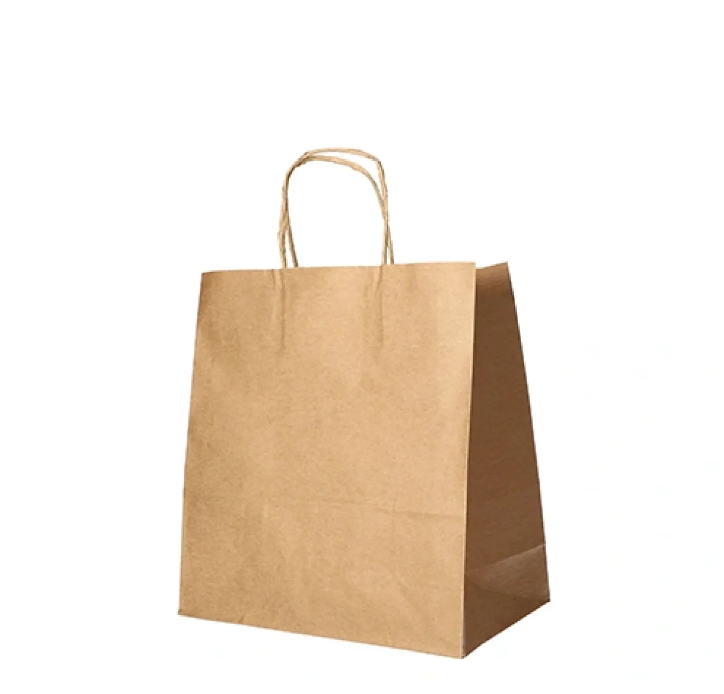 PAPSTAR Tragetaschen, Papier 25 cm x 26 cm x 17 cm braun mit gedrehtem Tragegriff