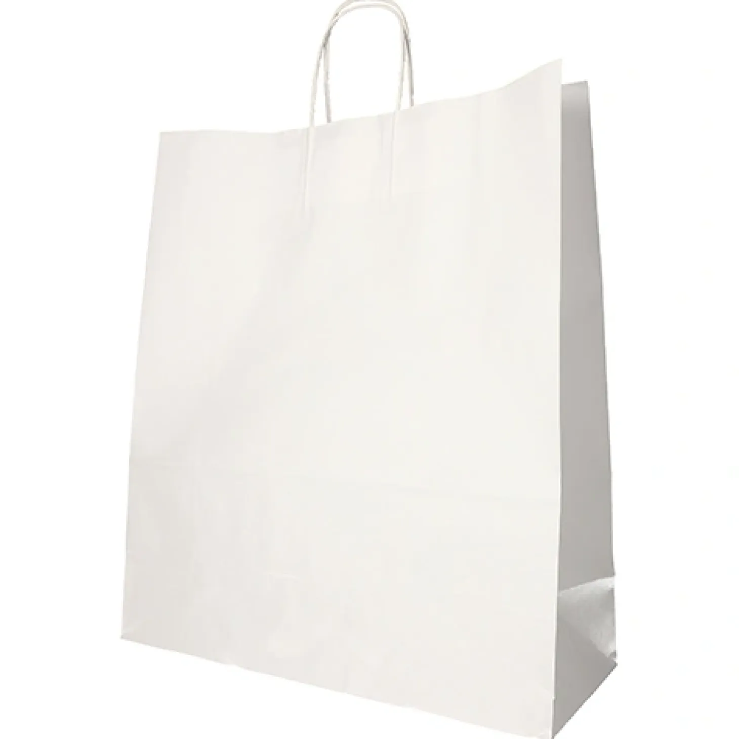 PAPSTAR Tragetaschen, Papier 41 cm x 35 cm x 14 cm weiß mit gedrehtem Tragegriff