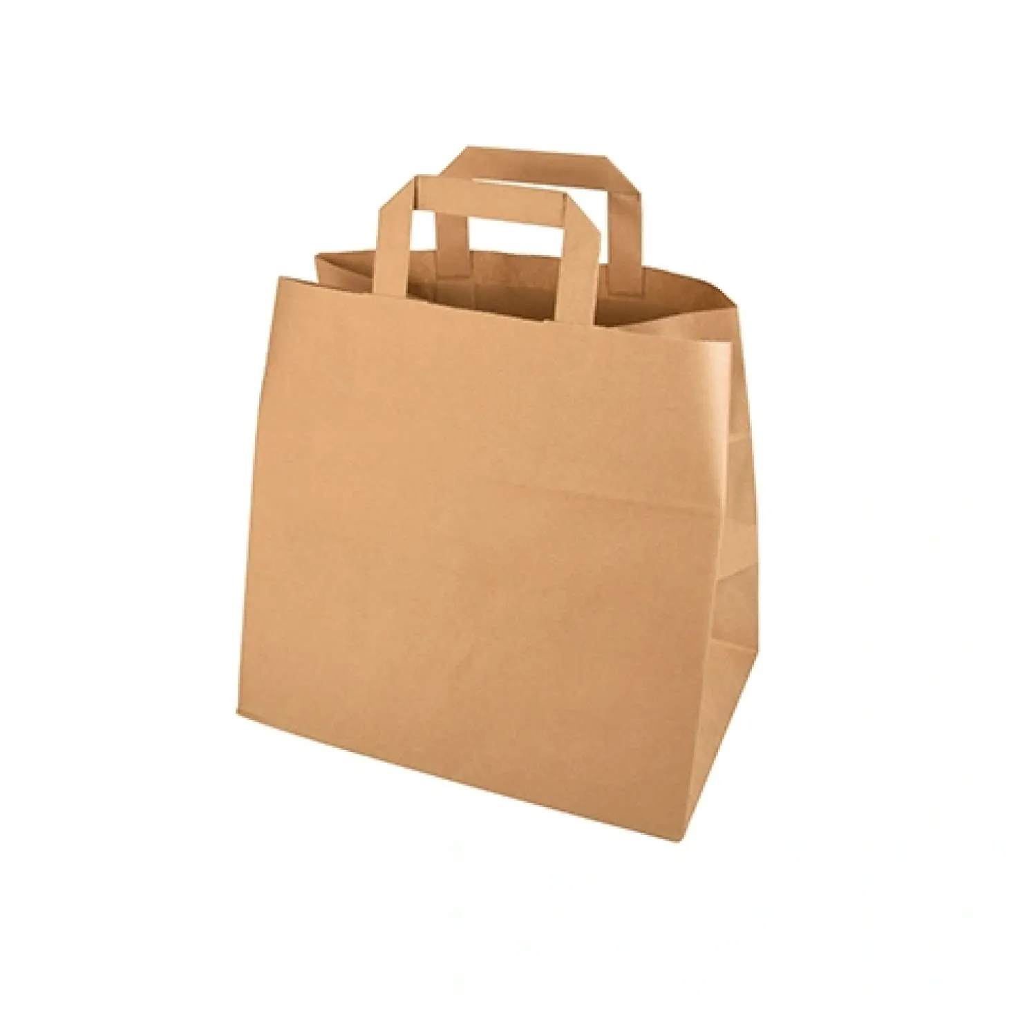 PAPSTAR Tragetaschen, Papier 25 cm x 26 cm x 17 cm braun mit Tragegriff