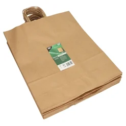 PAPSTAR Tragetaschen, Papier 40 cm x 32 cm x 12 cm braun mit gedrehtem Tragegriff