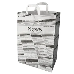 PAPSTAR Tragetaschen, Papier 44 cm x 32 cm x 17 cm "Newsprint" mit Tragegriff