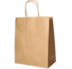 PAPSTAR Tragetaschen, Papier 44 cm x 32 cm x 17 cm braun mit gedrehtem Tragegriff