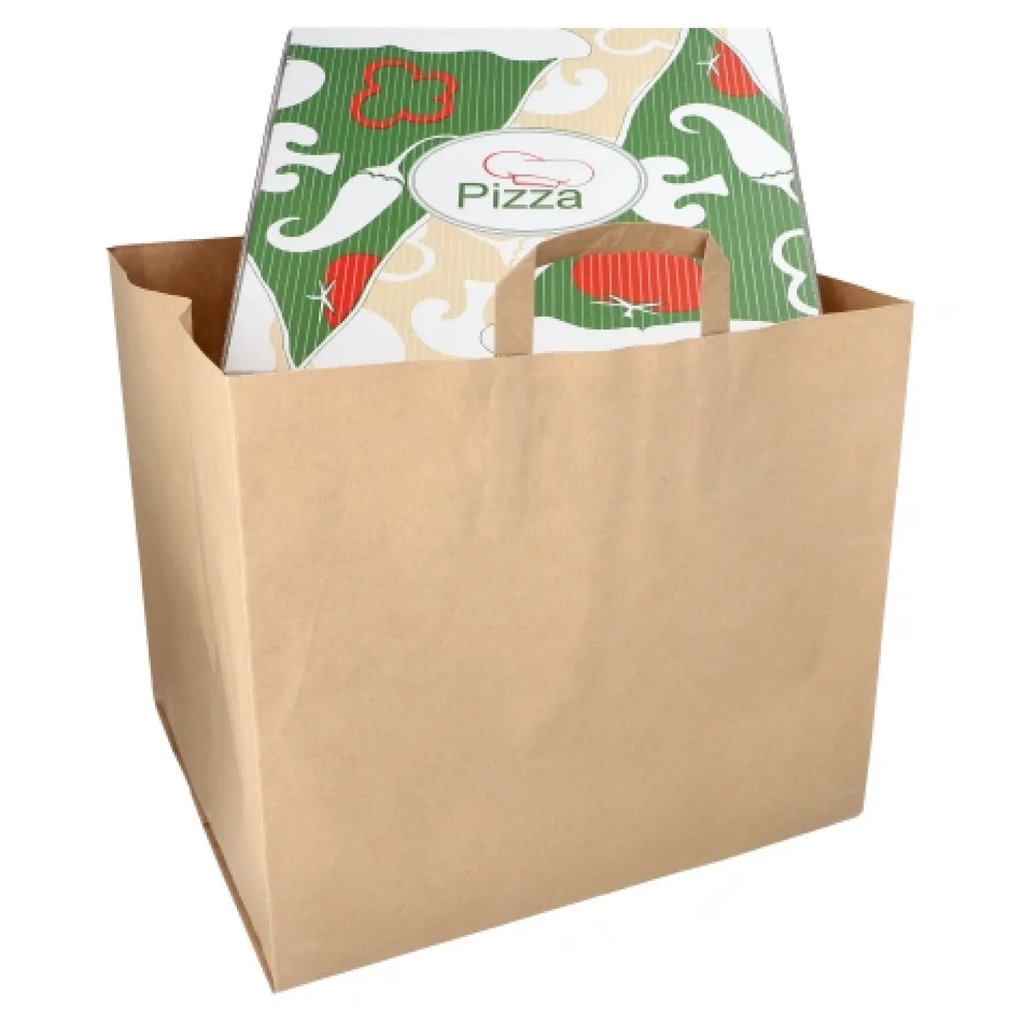 PAPSTAR Tragetaschen, Papier XXL 33 cm x 37 cm x 34,5 cm braun mit Tragegriff