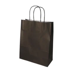 PAPSTAR Tragetaschen, Papier 28 cm x 22 cm x 10 cm schwarz mit gedrehtem Tragegriff, 10 x 25 Stück