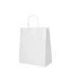 PAPSTAR Tragetaschen, Papier 28 cm x 22 cm x 10 cm weiß mit gedrehtem Tragegriff
