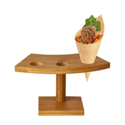 PAPSTAR Tray, Bambus "pure" 9 cm x 16 cm x 7,6 cm für 3 Spitztüten