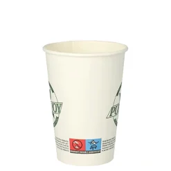 PAPSTAR Trinkbecher, Pappe 0,25 l Ø 8 cm, 10,8 cm weiß "Pure Joy"