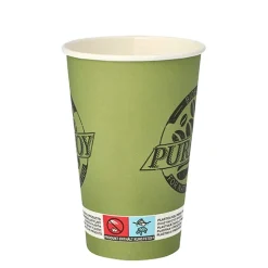 PAPSTAR Trinkbecher, Pappe 0,3 l Ø 8 cm, 11,7 cm grün "Pure Joy", 20 x 50 Stück