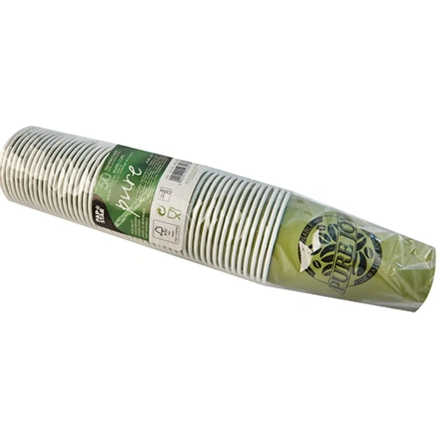 PAPSTAR Trinkbecher, Pappe 0,3 l Ø 8 cm, 11,7 cm grün "Pure Joy", 20 x 50 Stück