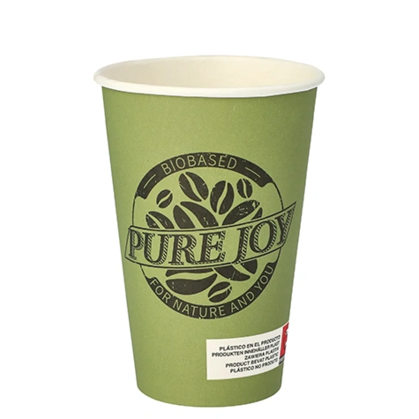 PAPSTAR Trinkbecher, Pappe 0,3 l Ø 8 cm, 11,7 cm grün "Pure Joy", 20 x 50 Stück