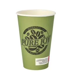 PAPSTAR Trinkbecher, Pappe 0,3 l Ø 8 cm, 11,7 cm grün "Pure Joy", 10 x 20 Stück