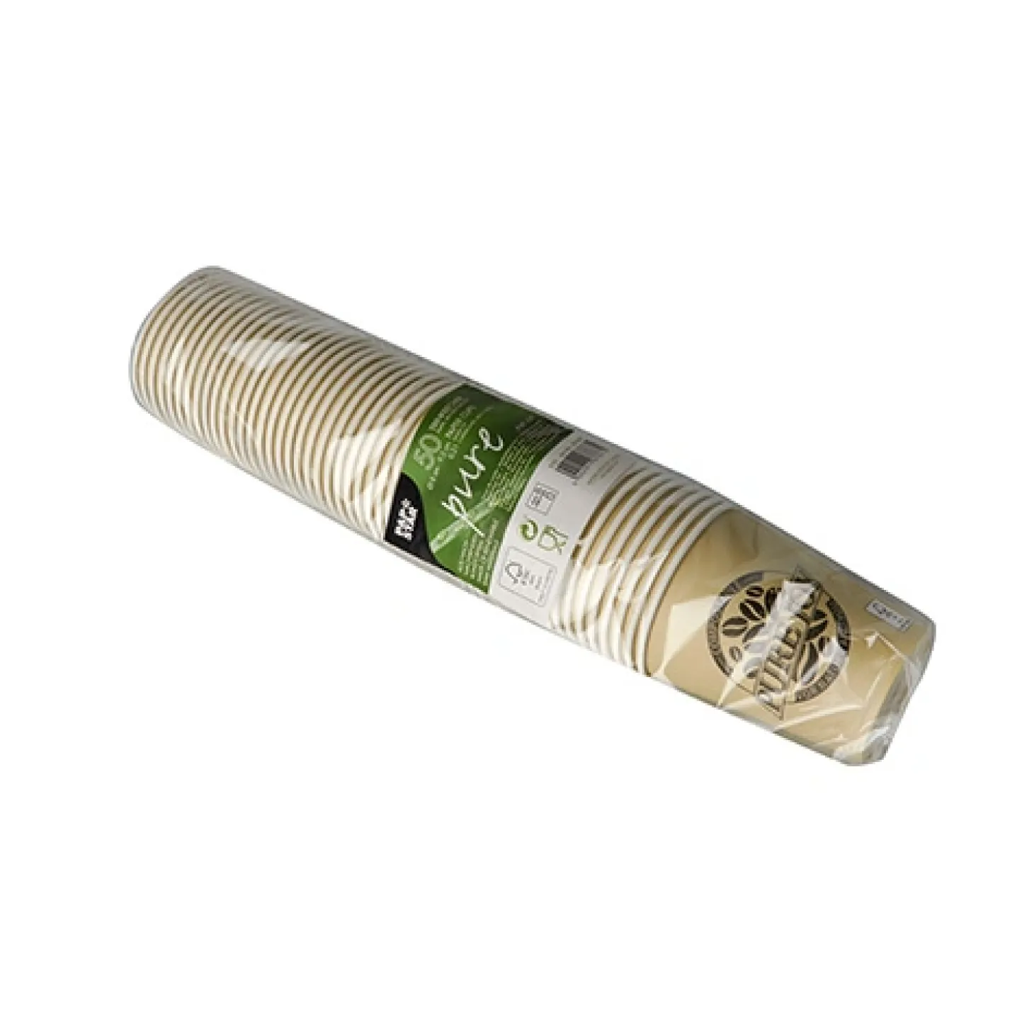 PAPSTAR Trinkbecher, Pappe 0,2 l Ø 8 cm, 9,2 cm creme "Pure Joy", 20 x 50 Stück