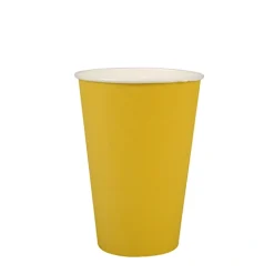 PAPSTAR Trinkbecher, Pappe 0,2 l Ø 7 cm, 9,7 cm gelb