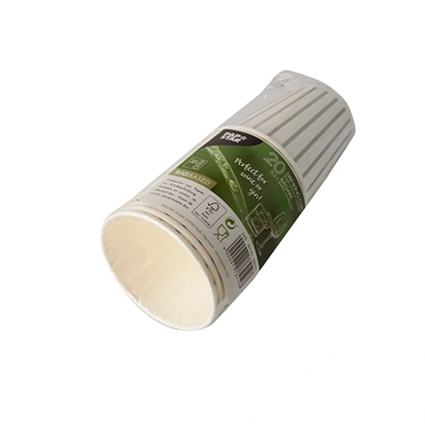 PAPSTAR Trinkbecher, Pappe 0,2 l Ø 8 cm, 9,1 cm grau/silber "Wine / Gin Tonic"