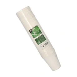 PAPSTAR Trinkbecher Zuckerrohr "pure" 0,3 l Ø 9 cm, 10 cm weiß für Heißgetränke, 10 x 50 Stück