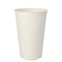 PAPSTAR Trinkbecher Zuckerrohr "pure" 0,4 l Ø 9 cm, 13 cm weiß für Heißgetränke, 10 x 50 Stück
