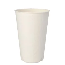 PAPSTAR Trinkbecher Zuckerrohr "pure" 0,4 l Ø 9 cm, 13 cm weiß für Heißgetränke, 10 x 12 Stück
