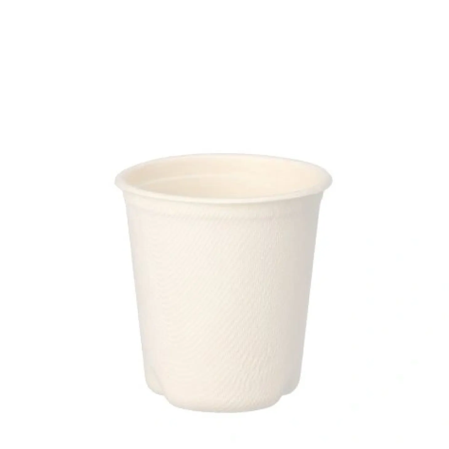PAPSTAR Trinkbecher Zuckerrohr "pure" 0,1 l Ø 6,3 cm, 6,5 cm weiß für Heißgetränke, 10 x 50 Stück