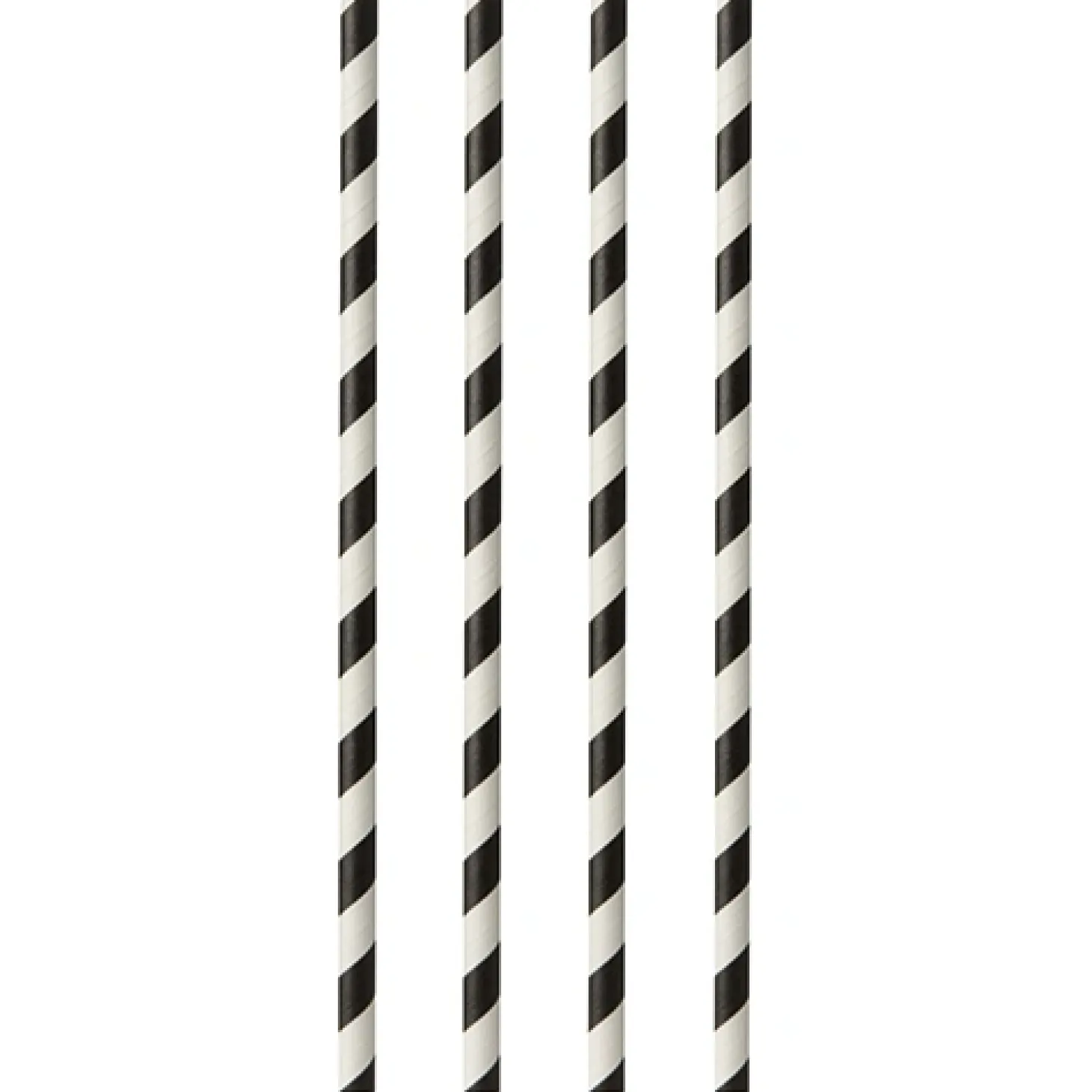 PAPSTAR Trinkhalme, Papier Ø 6 mm, 29 cm schwarz/weiß "Stripes"