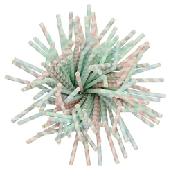 PAPSTAR Trinkhalme, Papier Ø 6 mm, 22 cm farbig sortiert "Stripes" flexibel