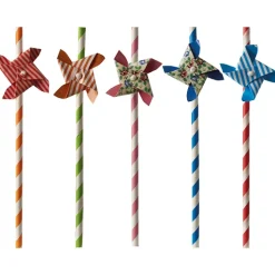 PAPSTAR Trinkhalme, Papier Ø 6 mm, 20 cm farbig sortiert "Windmill"