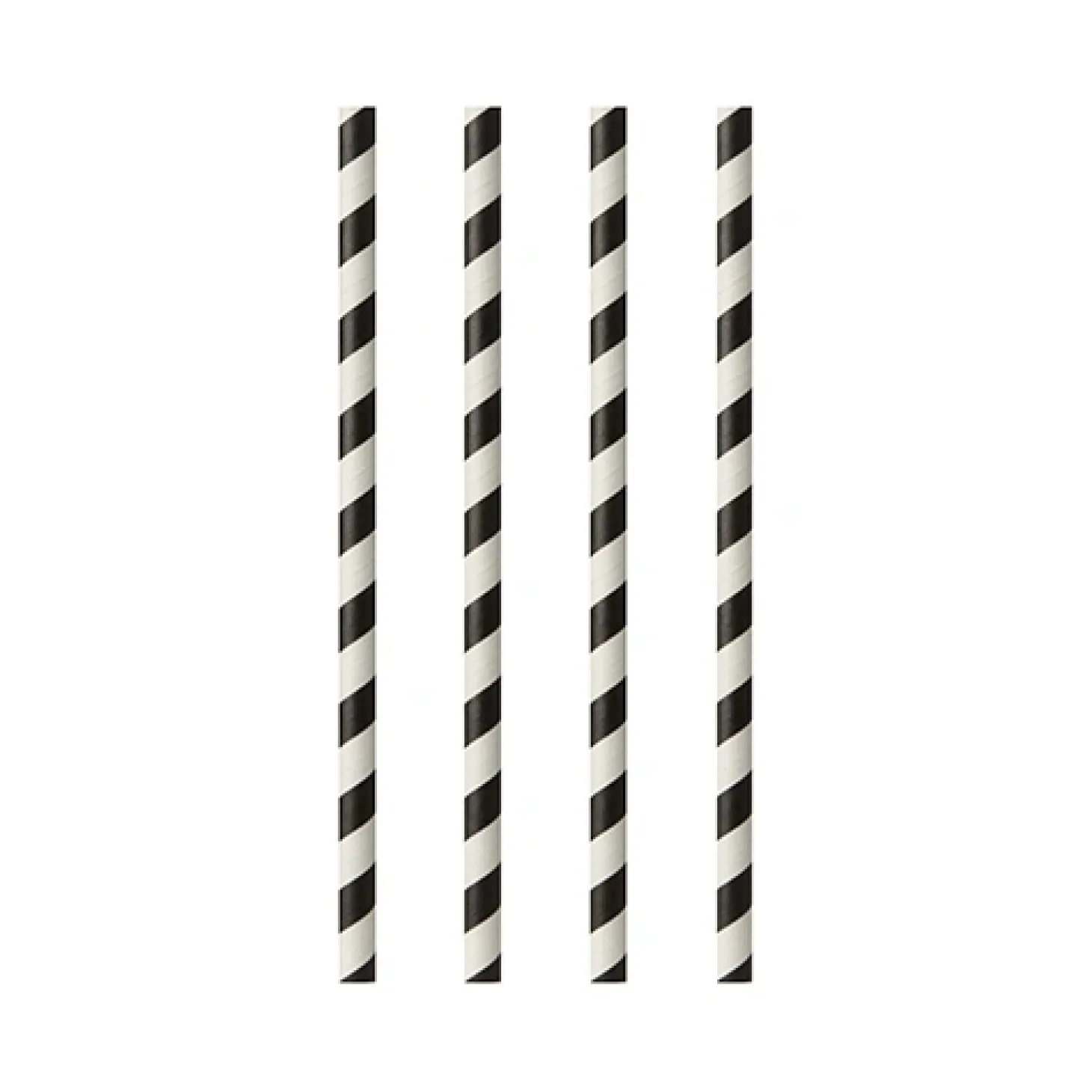 PAPSTAR Trinkhalme, Papier Ø 6 mm, 24 cm schwarz/weiß "Stripes"