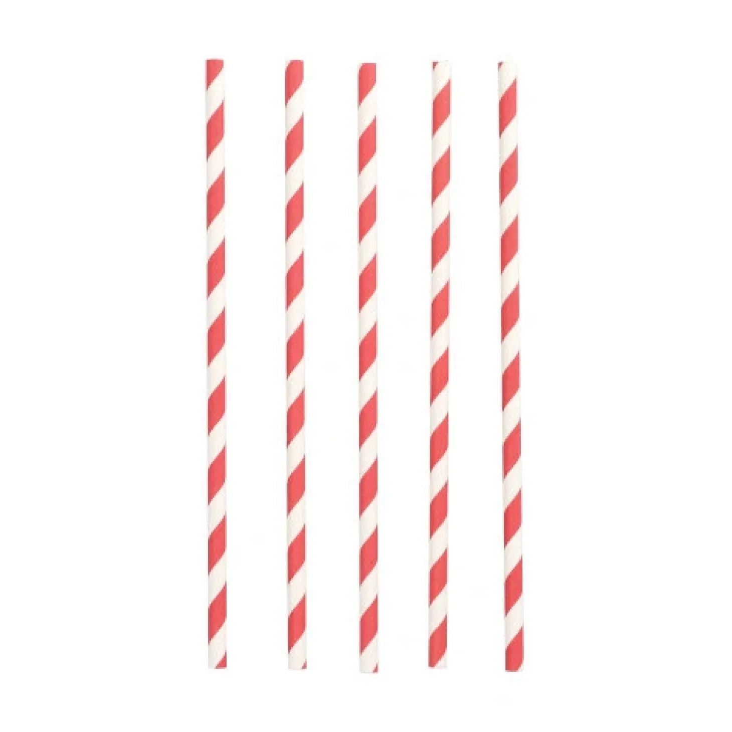 PAPSTAR Trinkhalme Papier Ø 6 mm, 20 cm rot/weiß "Stripes"