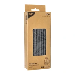 PAPSTAR Trinkhalme, Papier Ø 6 mm, 20 cm schwarz
