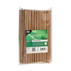PAPSTAR Trinkhalme Papier "pure" Ø 6 mm, 20 cm braun flexibel