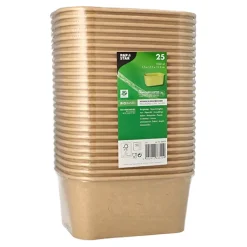 PAPSTAR Verpackungsbecher, Pappe rechteckig 1000 ml 7,5 cm x 17,3 cm x 12,3 cm braun