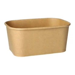 PAPSTAR Verpackungsbecher, Pappe rechteckig 1000 ml 7,5 cm x 17,3 cm x 12,3 cm braun