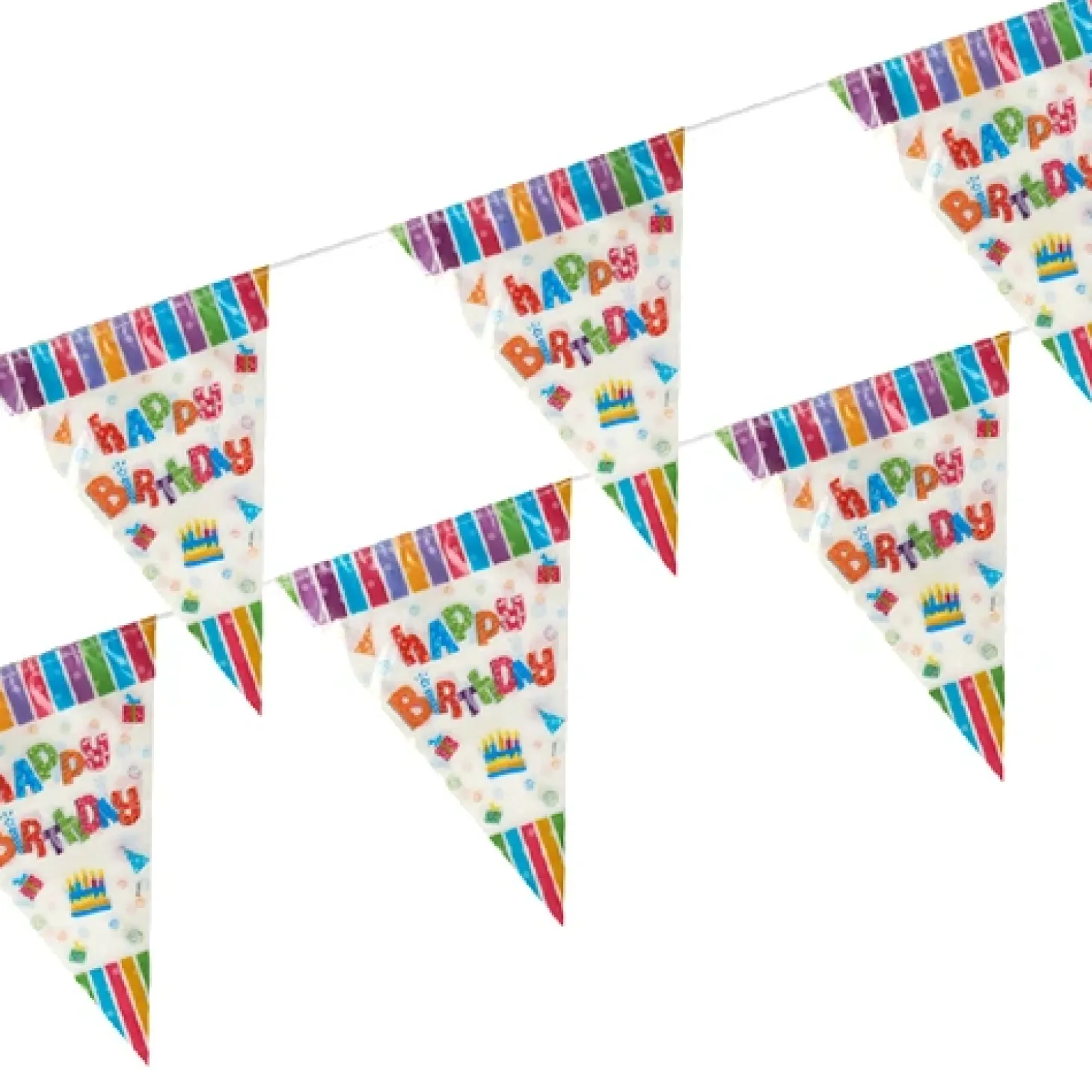 PAPSTAR Wimpelkette, Folie 4 m "Happy Birthday" wetterfest