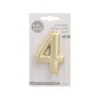 PAPSTAR Zahlenkerze mit Halter 7 cm gold "4"