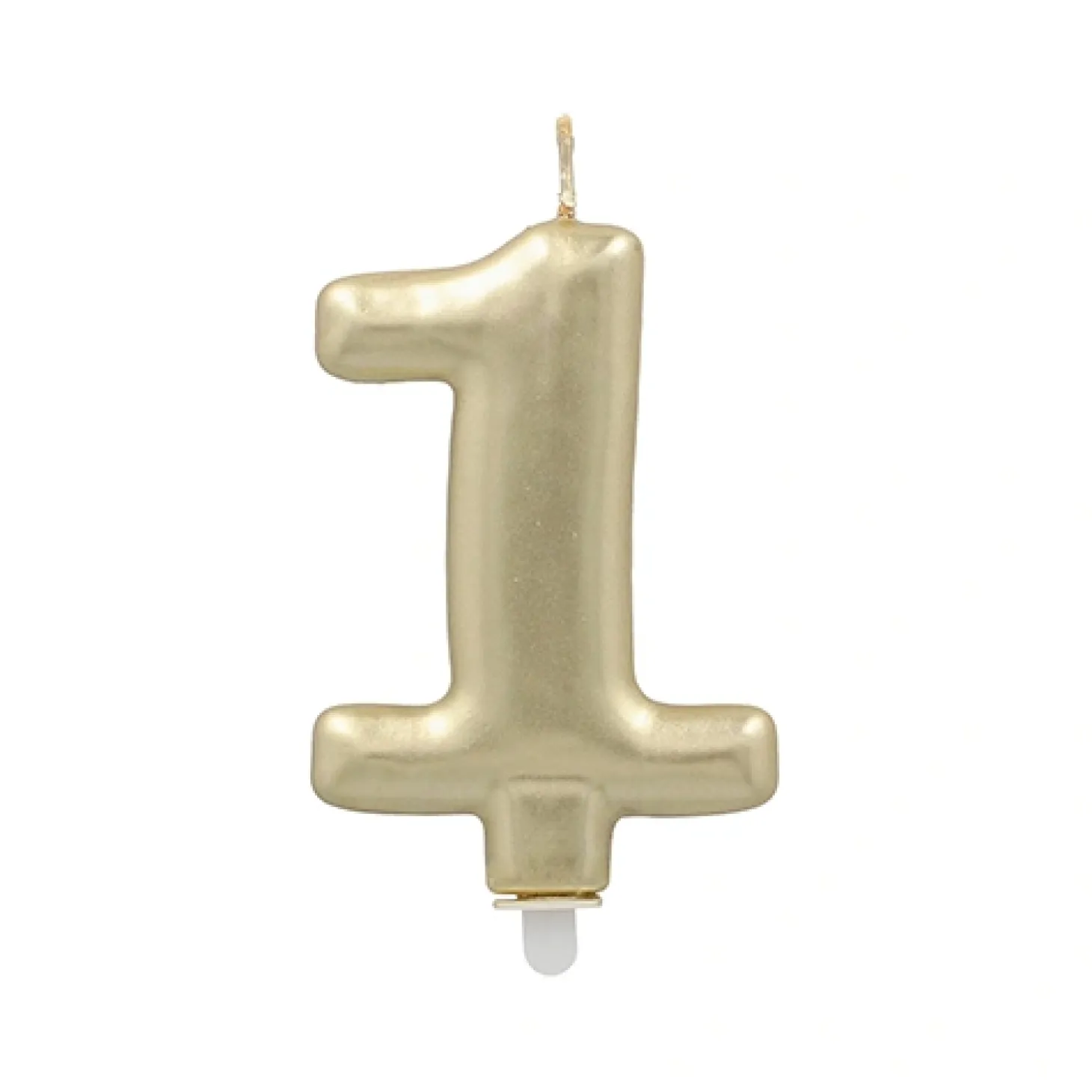 PAPSTAR Zahlenkerze mit Halter 7 cm gold "1"