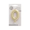 PAPSTAR Zahlenkerze mit Halter 7 cm gold "0"