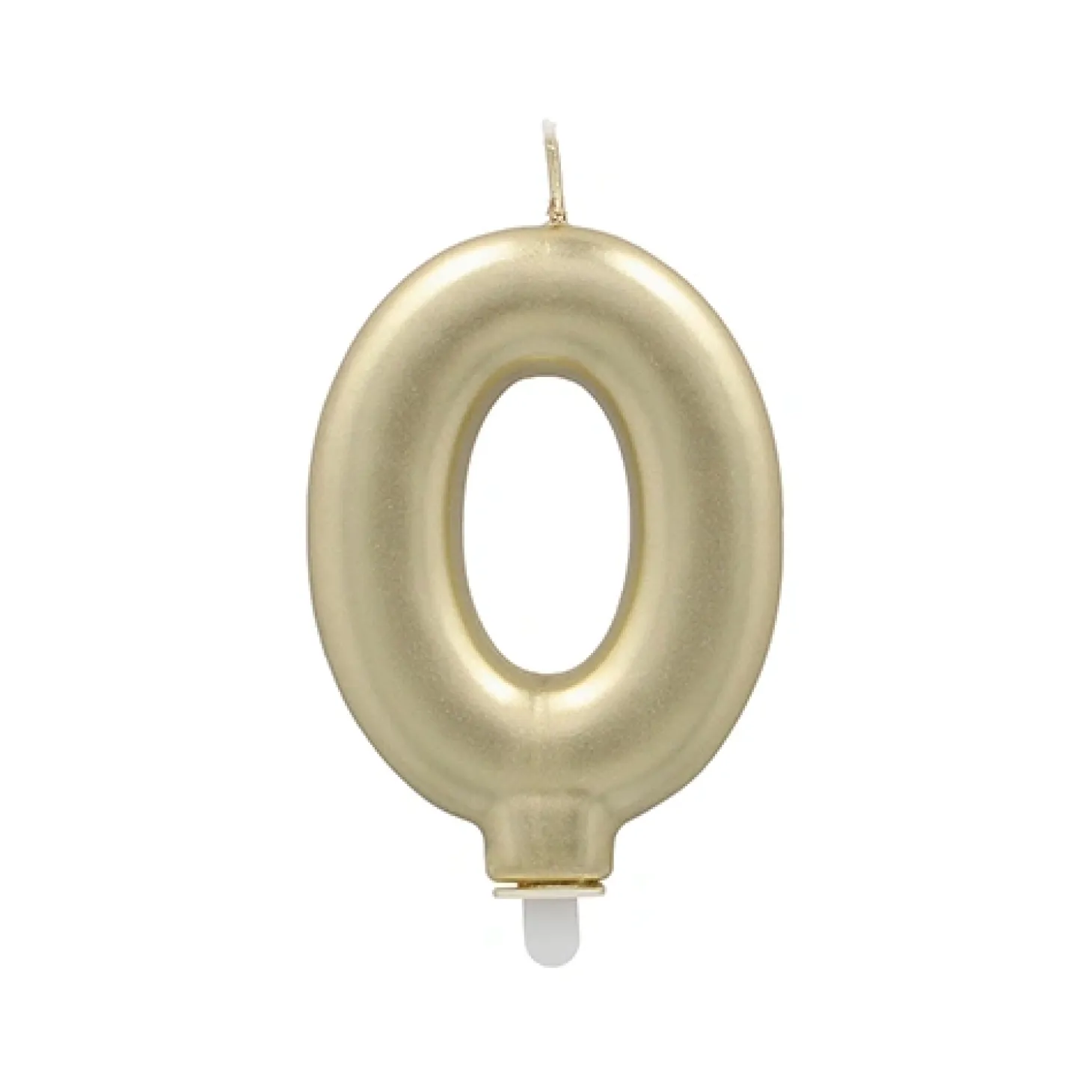 PAPSTAR Zahlenkerze mit Halter 7 cm gold "0"