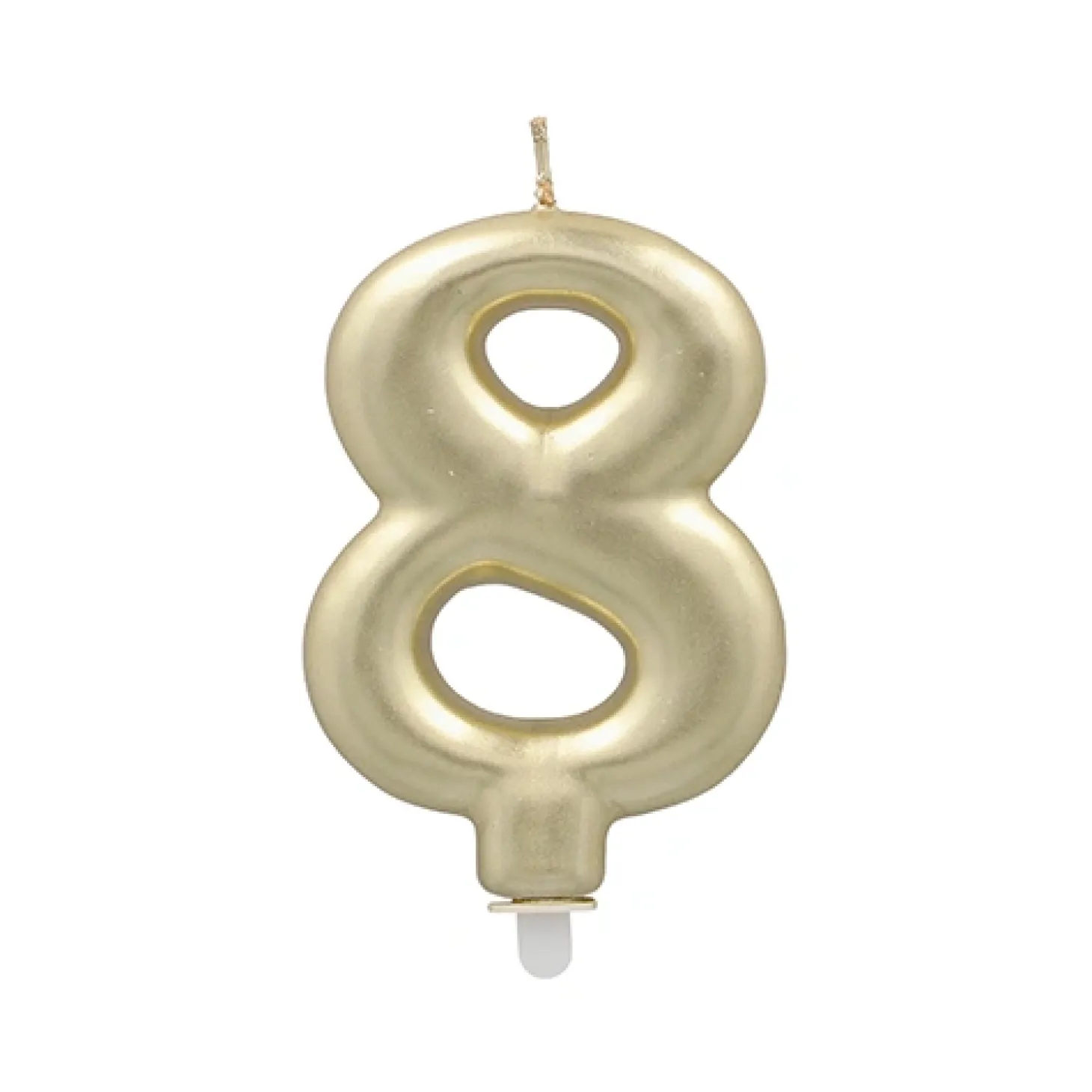 PAPSTAR Zahlenkerze mit Halter 7 cm gold "8"