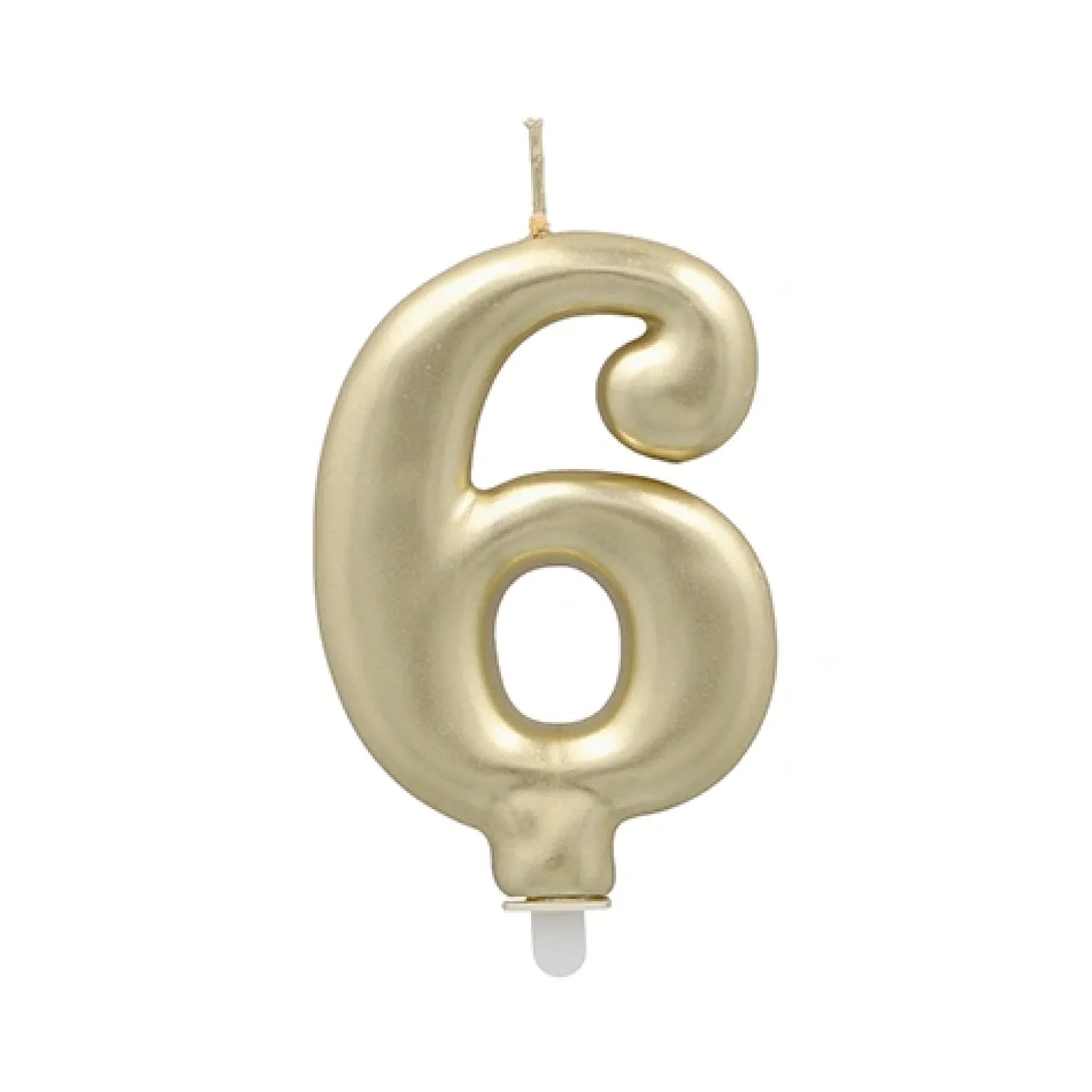 PAPSTAR Zahlenkerze mit Halter 7 cm gold "6"