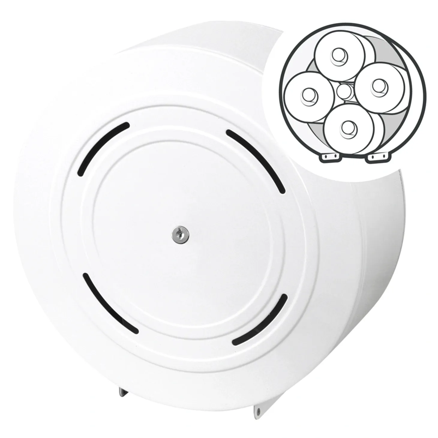 Racon MW KR quattro Toilettenpapierspender Metall weiß für 4 Rollen