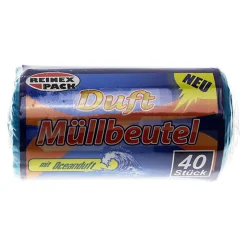 Reinex Duft Müllbeutel mit Oceanduft u. Zugschlaufen 10 Liter, blau, 9,5 my