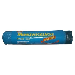 Reinex Pack Mehrzwecksäcke extra stark mit Zugband 120 Liter, blau, 18 my