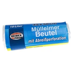Reinex Pack Mülleimer Beutel extra reißfest 18 Liter, weiß, 7 my