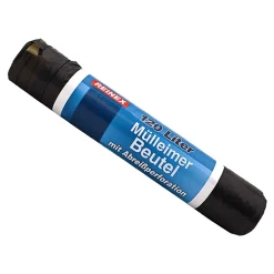 Reinex Pack Mülleimerbeutel mit Zugband 120 Liter, schwarz, 35 my