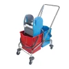 RMV Doppelfahrwagen 2x18 Liter, verchromt mit Deichsel