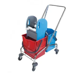 RMV Doppelfahrwagen 2x18 Liter, verchromt mit Deichsel